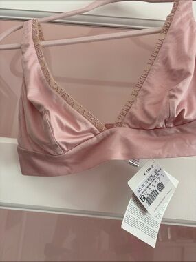 La Perla Dusty Pink Satin Bralette with Logo Trim